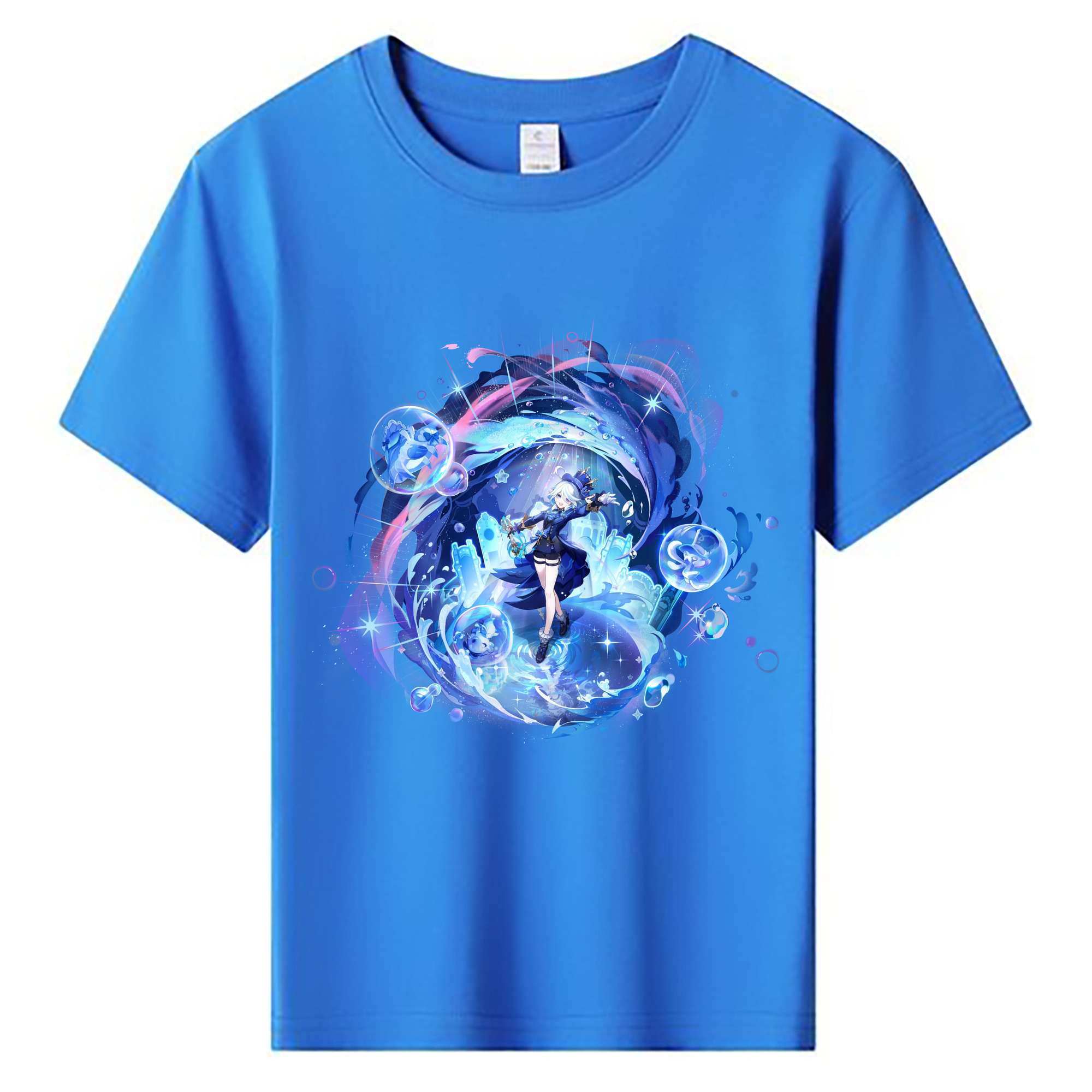 げんし神 フリーナ genshin Furina 綿100％キッズTシャツ（フロントプリント）